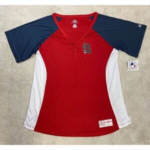 NWT Majestic St. Louis Cardinals V-Neck Jersey Style Shirt Size 1X